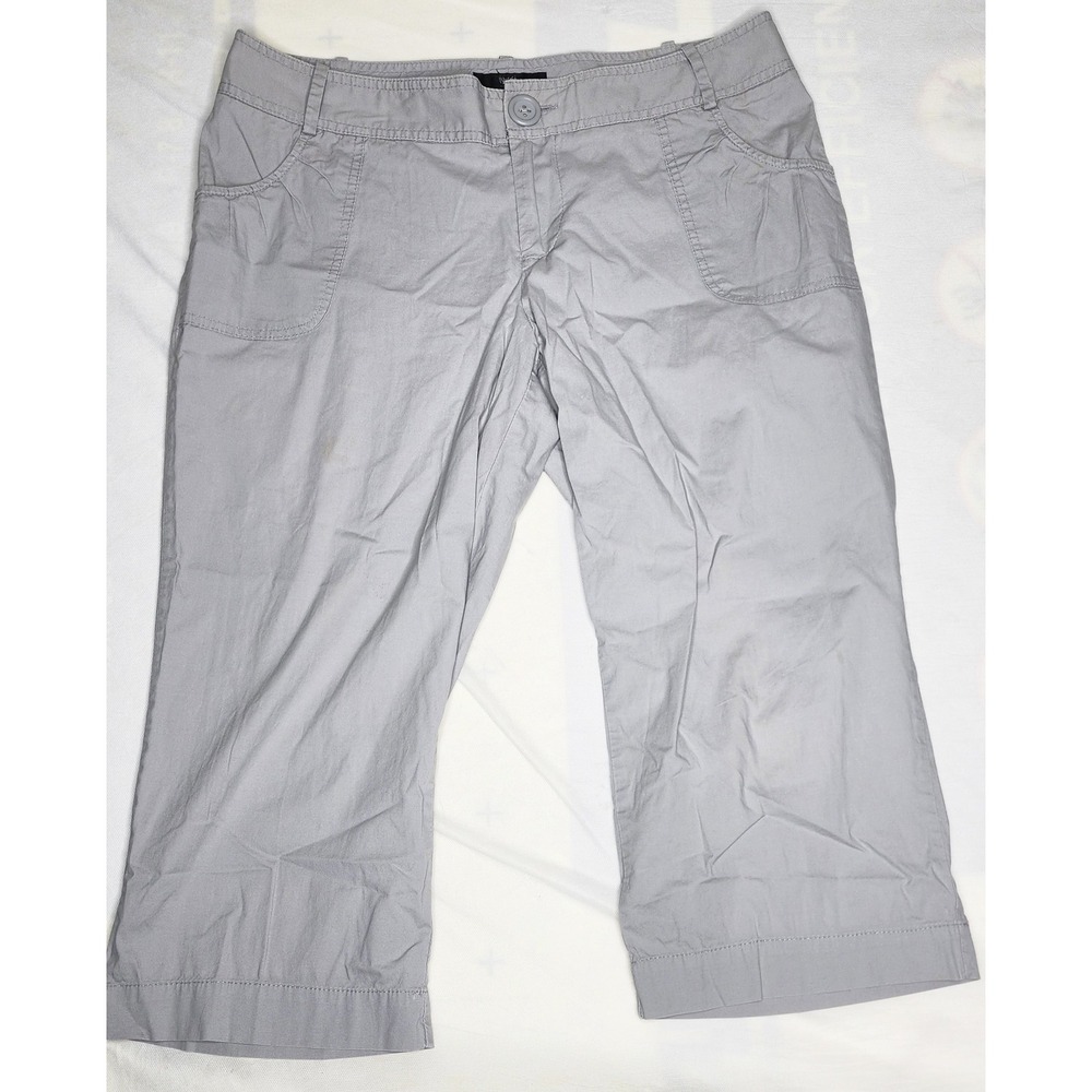 Mossimo Gray Stretch Capris W‎ Sz 12 Womens Casual Cropped Pants Summer Cabo Hot